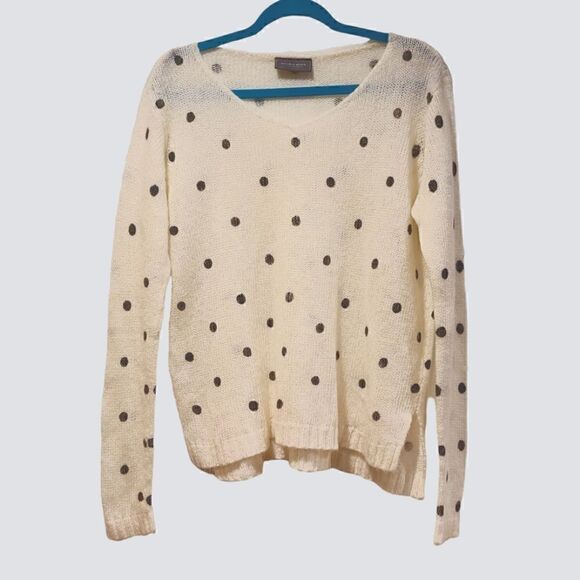 Wooden Ships Oversized Knit Sweater V-Neck Mohair Blend Polka Dot XS/SM - Picture 1 of 7